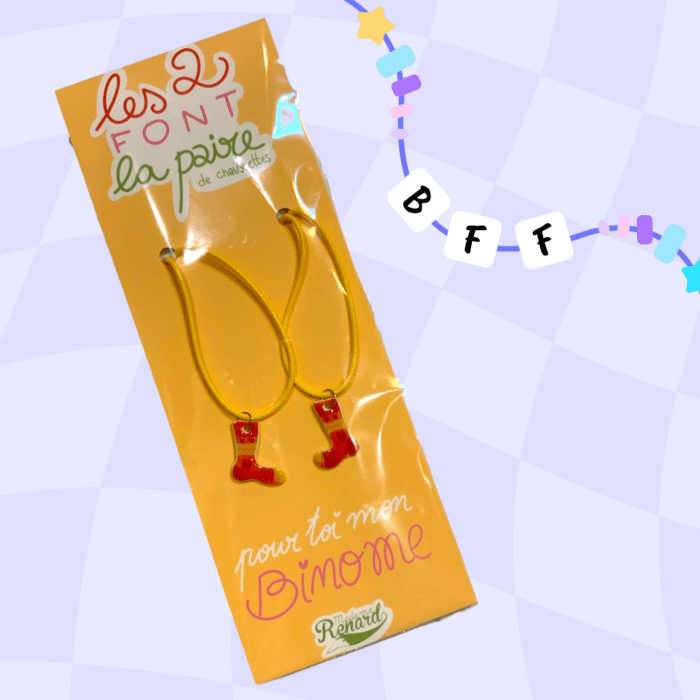 Binôme chaussettes bff collier duo la paire cho7