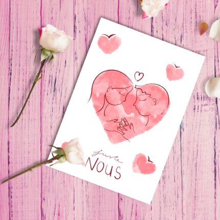 Carte amour juste nous love St Valentin