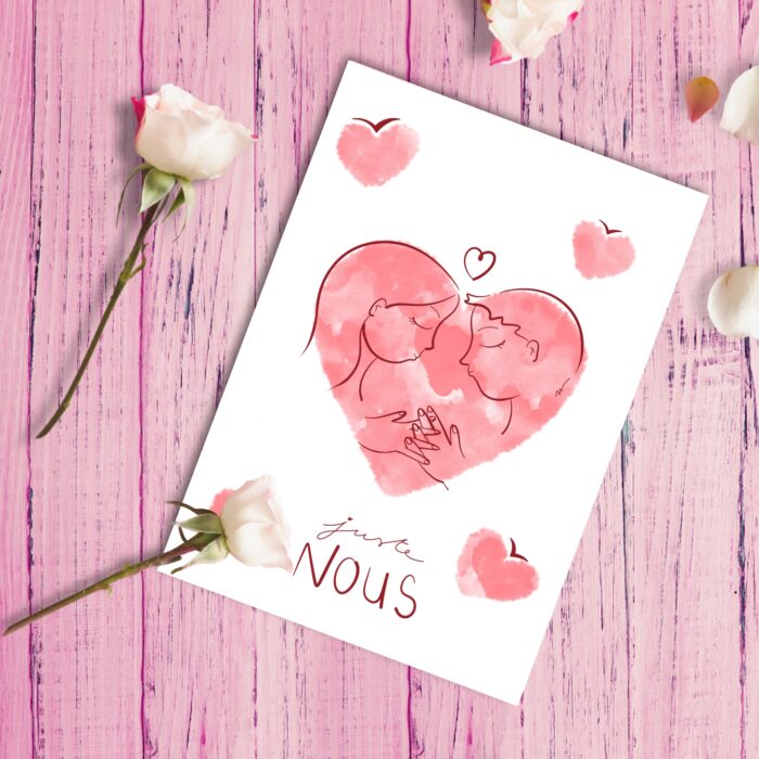 Carte amour juste nous love St Valentin