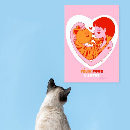 Félin amour chat affiche