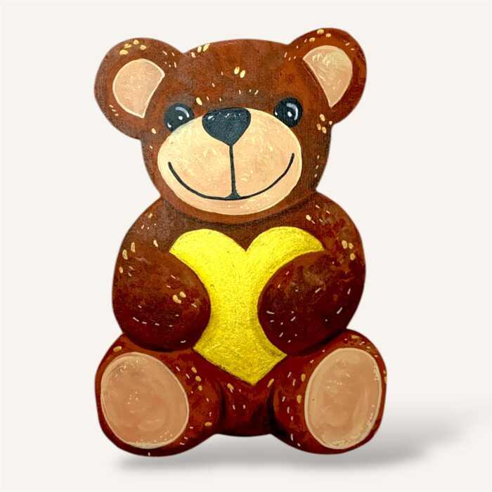 Nounours coeur dore